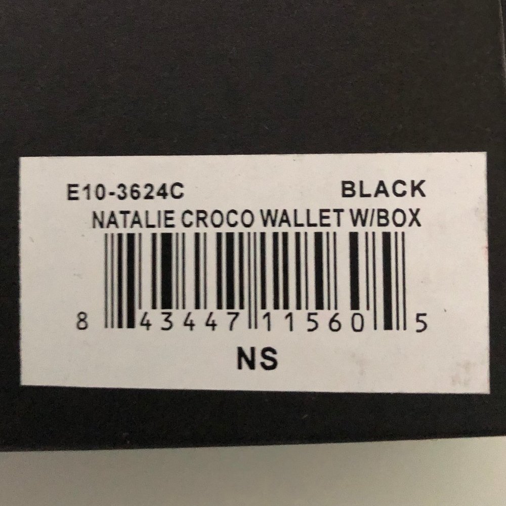 BEBE Signature Black NWT Natalie Croco Wallet - Picture 6 of 6